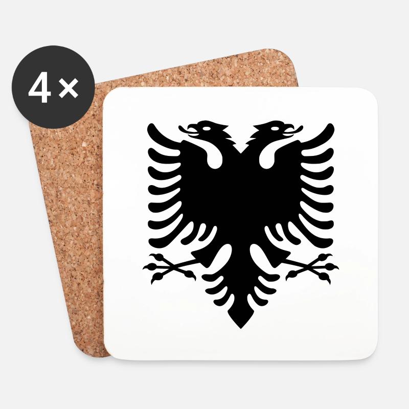 Albanischer adler - Untersetzer (4er-Set) - Weiß