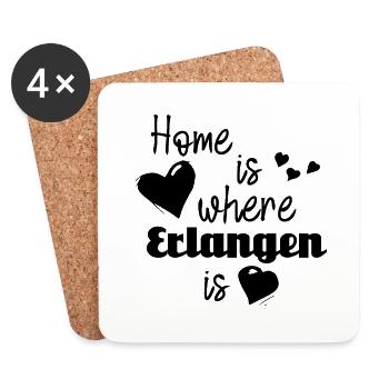 Zuhause in Erlangen - Home is where Erlangen is - Untersetzer (4er-Set) - Weiß - Vorne