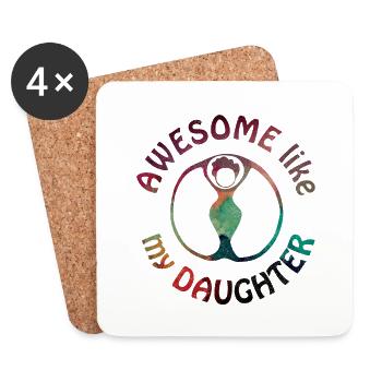 Génial comme ma silhouette de femme fille dans un cercle - Dessous de verre (lot de 4) - blanc - Devant