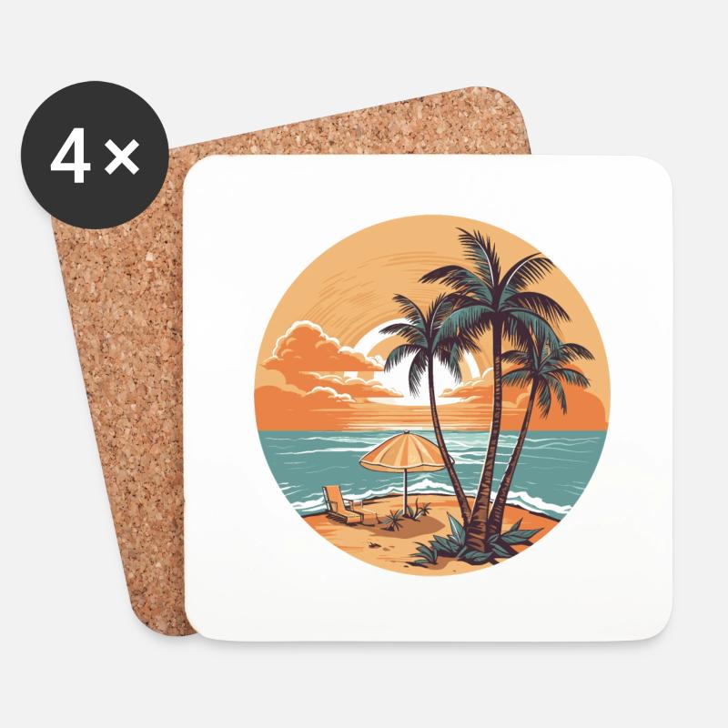 Travel - Untersetzer (4er-Set) - Weiß