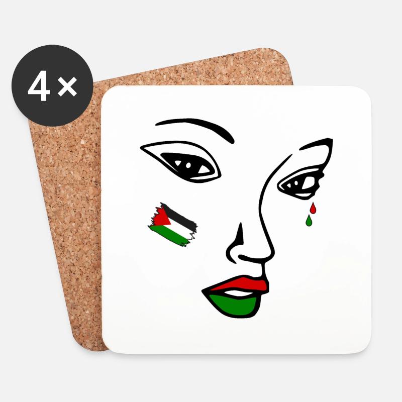 Free palestine frauen gesicht - Untersetzer (4er-Set) - Weiß