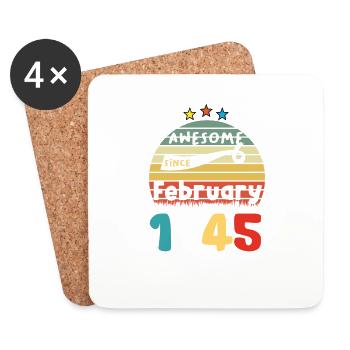 1945 Vintage Retro Anniversary Limited Edition - Coasters (set of 4) - white - Front