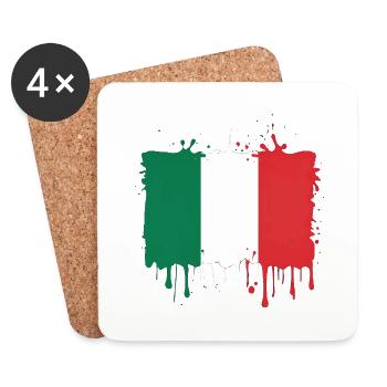 ITALIENISCHE FAHNE FLAGGE ITALIEN - Untersetzer (4er-Set) - Weiß - Vorne