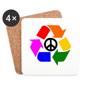 Peace sign - Coasters (set of 4) - white - Front