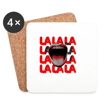 LALA Scream Typography - Coasters (set of 4) - white - Front