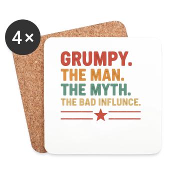 Grumpy – The Legend & the Bad Influence - Coasters (set of 4) - white - Front