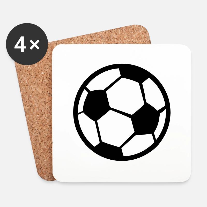 Fußball Ball Klassisch - Untersetzer (4er-Set) - Weiß