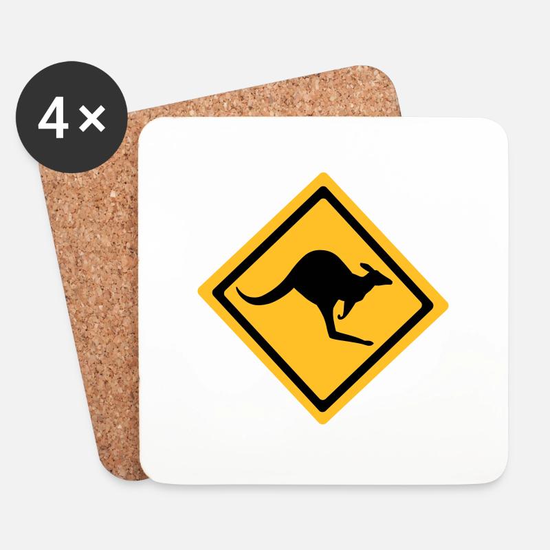 Australian Kangaroo Anmelden - Untersetzer (4er-Set) - Weiß