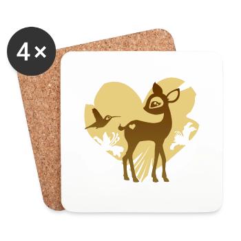 Chamois - Dessous de verre (lot de 4) - blanc - Devant