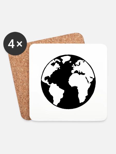 globe - Untersetzer (4er-Set) - Weiß