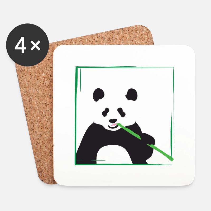 panda - Untersetzer (4er-Set) - Weiß