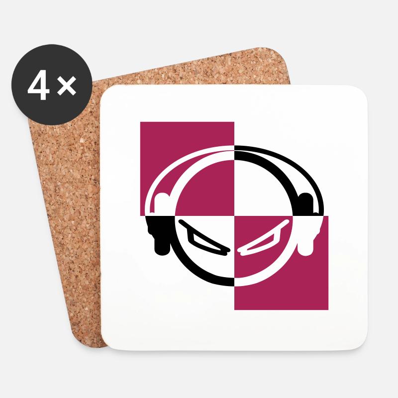 dj - Coasters (set of 4) - white