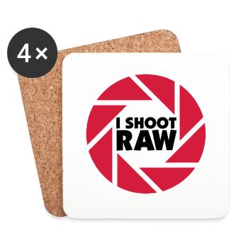 I shoot RAW - schwarz - Untersetzer (4er-Set) - Weiß - Vorne