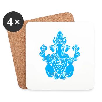 Blue Ganesh - Coasters (set of 4) - white - Front