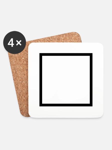 Carre (à personnaliser) - Coasters (set of 4) - white