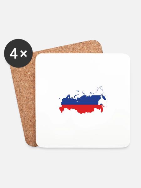 russland - Untersetzer (4er-Set) - Weiß