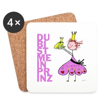 Du bist mein Prinz - Untersetzer (4er-Set) - Weiß - Vorne
