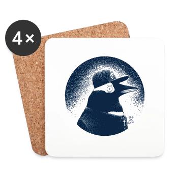 Pinguin dressed in black - Dessous de verre (lot de 4) - blanc - Devant