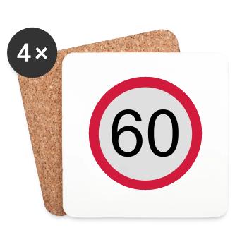 60 - Geburtstag - Untersetzer (4er-Set) - Weiß - Vorne