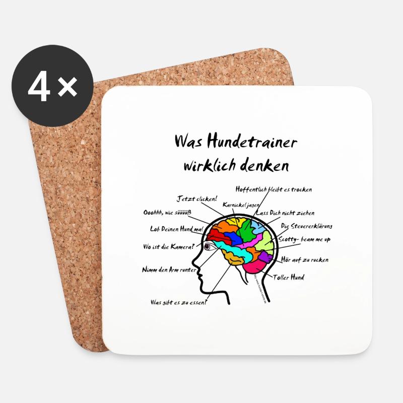 Hundetrainer - Untersetzer (4er-Set) - Weiß
