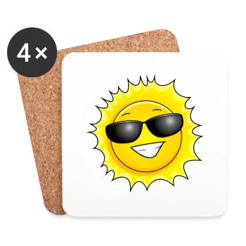 Sonne - Untersetzer (4er-Set) - Weiß - Vorne