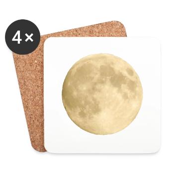 Mond - Untersetzer (4er-Set) - Weiß - Vorne
