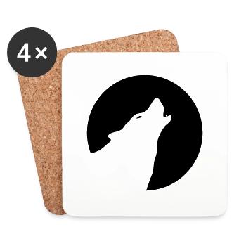 Wolf - Untersetzer (4er-Set) - Weiß - Vorne