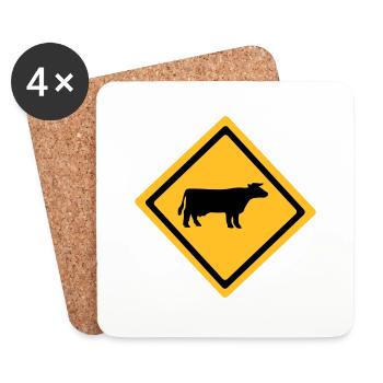 Cattle Sign - Coasters (set of 4) - white - Front