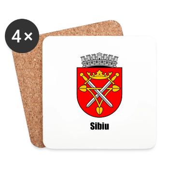 Wappen Hermannstadt "Sibiu" - Untersetzer (4er-Set) - Weiß - Vorne