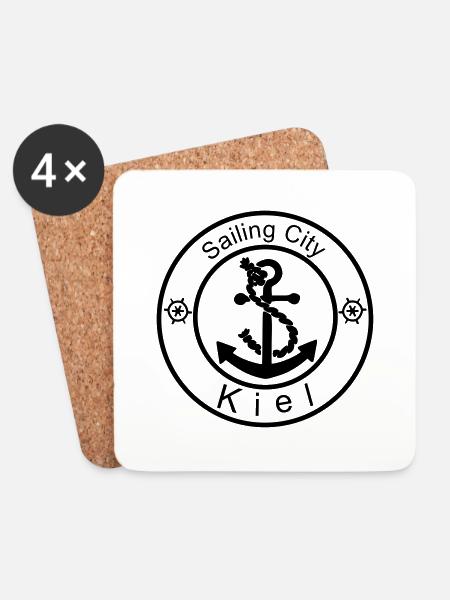 sailingcity kiel - Untersetzer (4er-Set) - Weiß