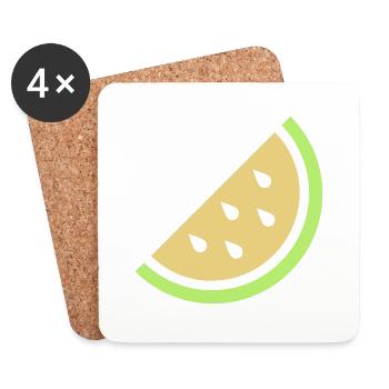 Melone - Untersetzer (4er-Set) - Weiß - Vorne