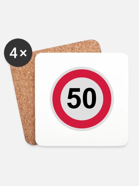 50 Jahre - Untersetzer (4er-Set) - Weiß