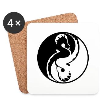 Dragons - Coasters (set of 4) - white - Front