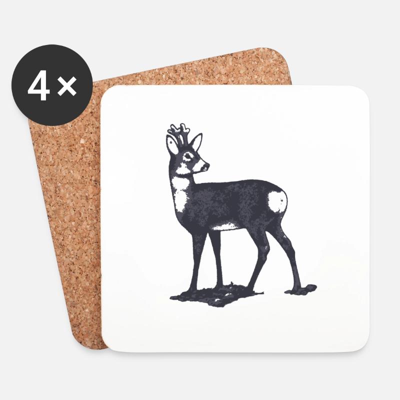 deer - Untersetzer (4er-Set) - Weiß