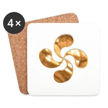 croix basque - Dessous de verre (lot de 4) - blanc - Devant