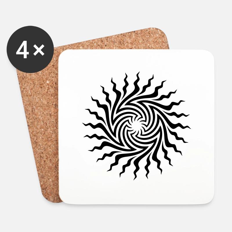 psychedelic_sun_201007 - Coasters (set of 4) - white