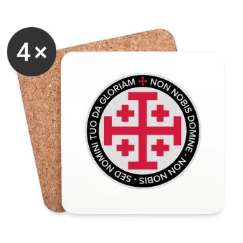 Jerusalem Crusader Cross - Untersetzer (4er-Set) - Weiß - Vorne