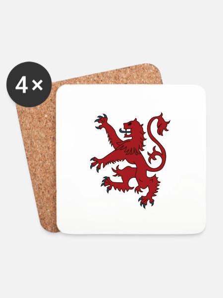 Lion Rampant - Coasters (set of 4) - white