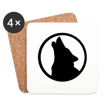 wolf_3 - Dessous de verre (lot de 4) - blanc - Devant