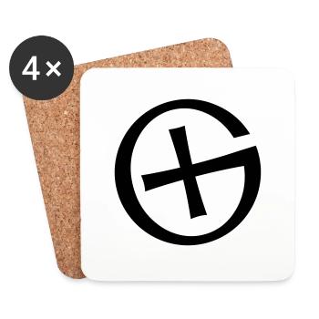Geocaching Logo - Untersetzer (4er-Set) - Weiß - Vorne