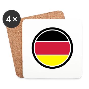 Allemagne emblème - Dessous de verre (lot de 4) - blanc - Devant