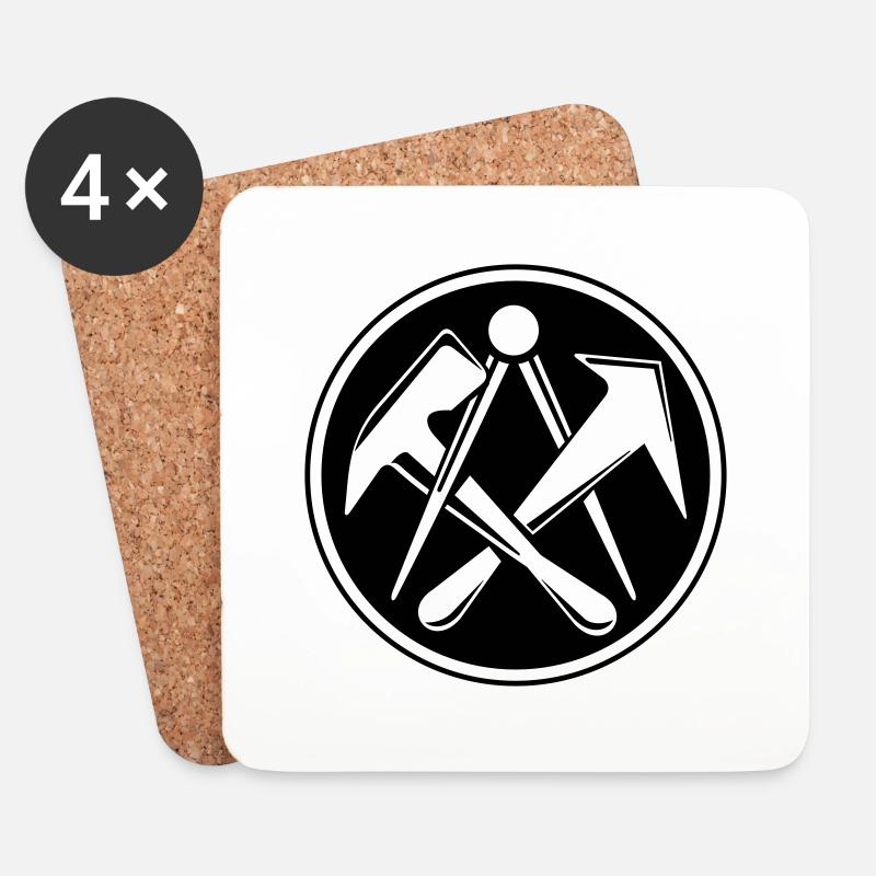 Dachdecker symbol - Untersetzer (4er-Set) - Weiß