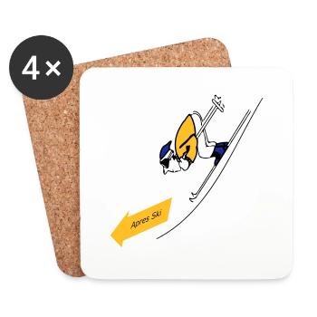 Apres ski - Untersetzer (4er-Set) - Weiß - Vorne