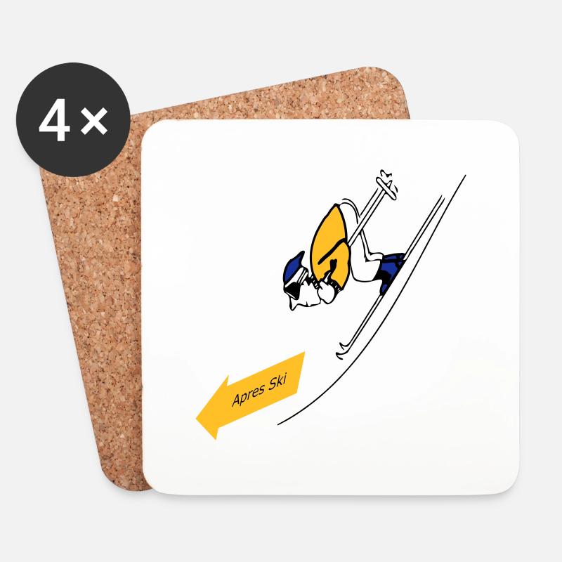 Apres ski - Untersetzer (4er-Set) - Weiß