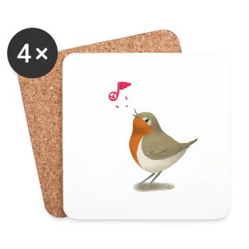 Peace bird - Dessous de verre (lot de 4) - blanc - Devant
