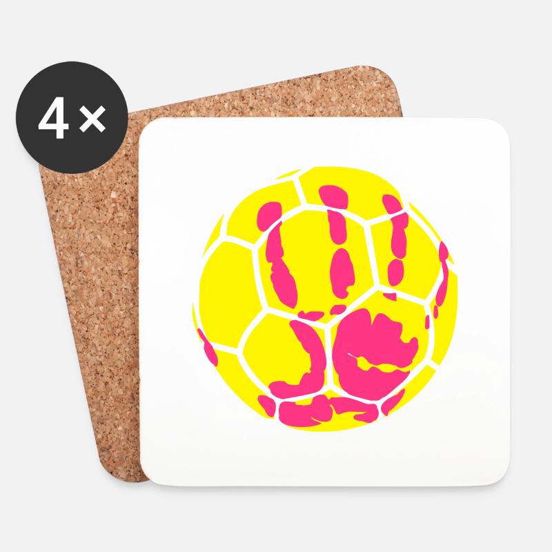 Hand auf HandBall - Untersetzer (4er-Set) - Weiß