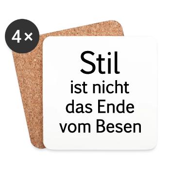 Stil ist nicht das Ende vom Besen - Untersetzer (4er-Set) - Weiß - Vorne