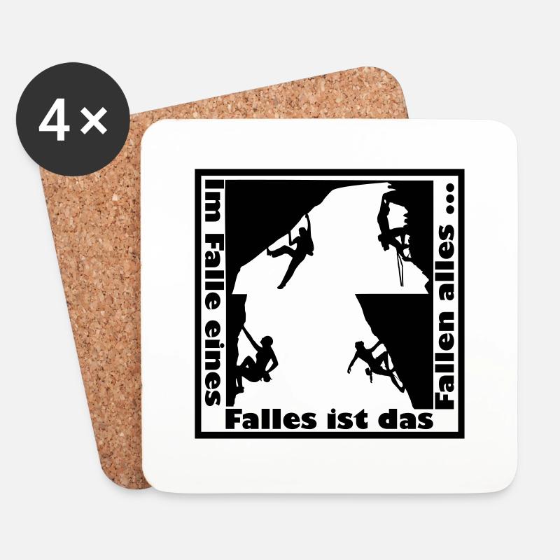 "Im Falle eines Falles ist das Fallen alles" - Untersetzer (4er-Set) - Weiß