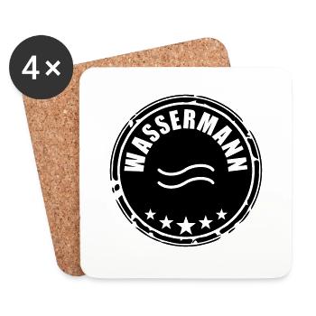 Sternzeichen Wassermann - Untersetzer (4er-Set) - Weiß - Vorne