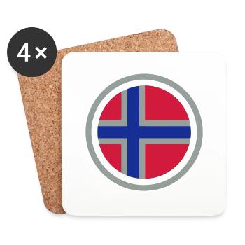 Emblème de la Norvège - Dessous de verre (lot de 4) - blanc - Devant